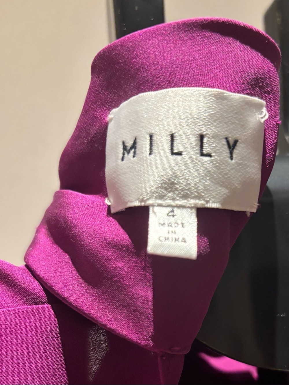 Milly Silk Purple Long-Sleeve Tie-Neck Wrap Dress - Picture 5 of 5